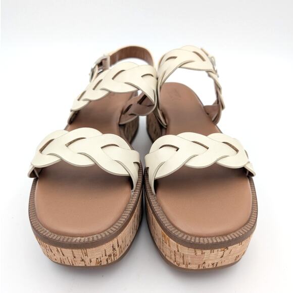 Nordstrom Rack Pennie Braided Platform Sandal Women's Cream Size US7.5 EU38 - Picture 2 of 11